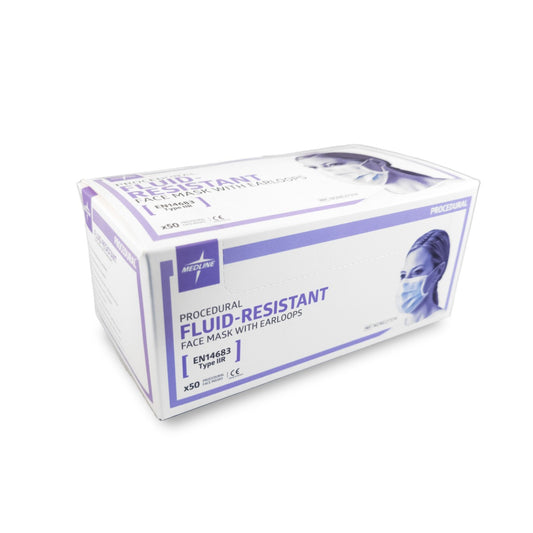 Medline Face Mask with Elastic Ear Loops - 50 Count