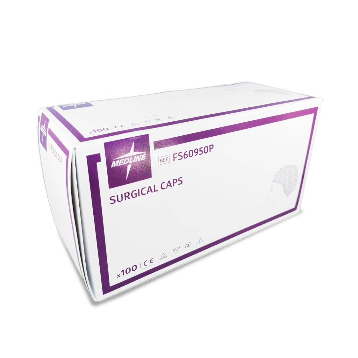 Medline Surgical Cap (Purple) - 100 pieces