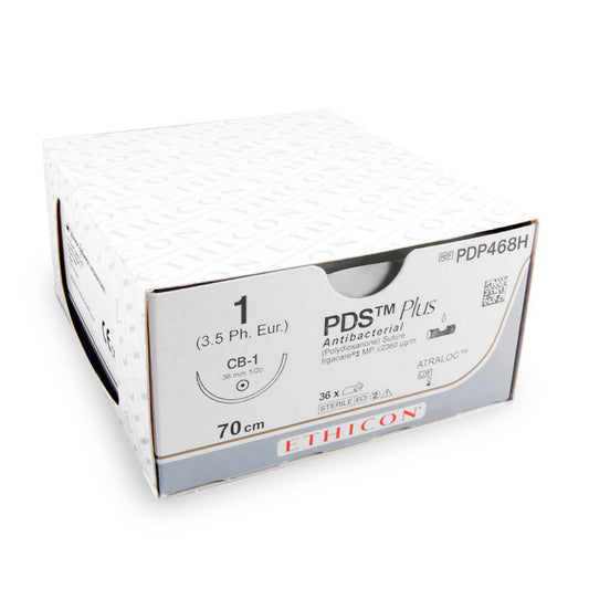 Ethicon Suture PDS Plus (PDP468H, USP 1, EP-4, CP-1, 0.5, 70 cm) - 36 pieces