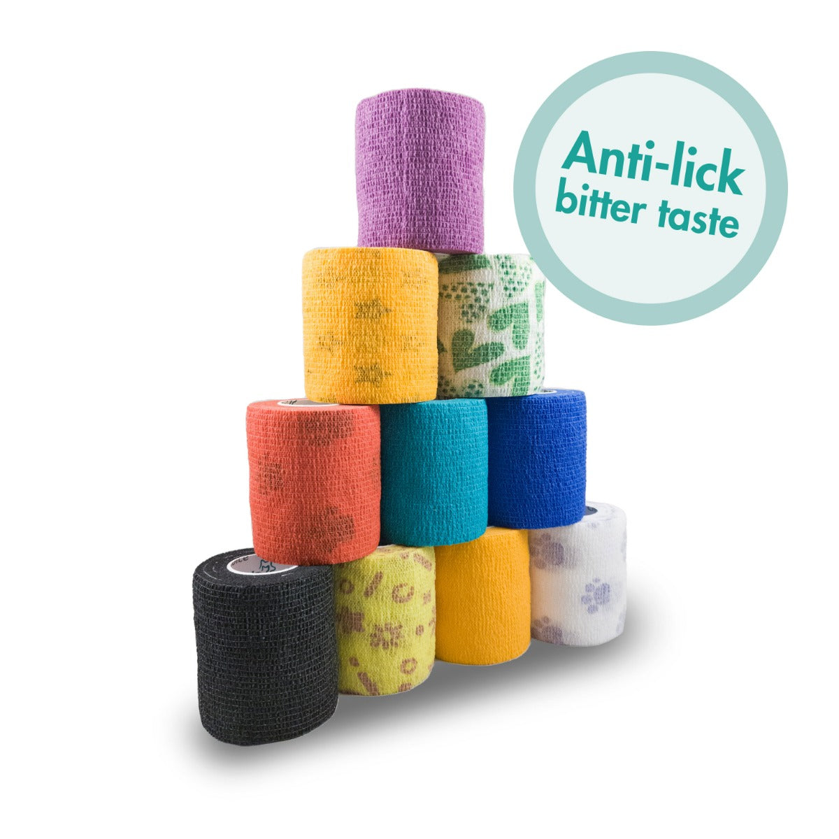 Vet's Choice Cohesive Elastic Fixing Bandage (7.5 cm x 4.5 m) - Assorted 24 pieces