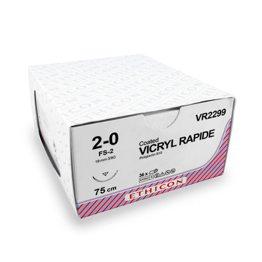 Ethicon Suture Vicryl Rapide (VR2299, FS-2, 75 cm, 2-0) - 36 pieces