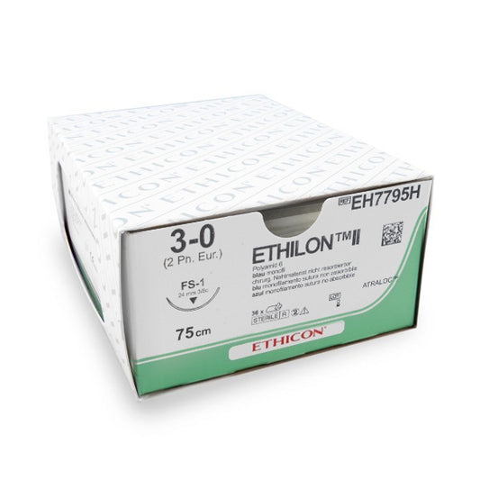hechtdraad Ethilon II (USP 3-0, 75cm, FS-1, EH7795H) 36 stuks | Ethicon